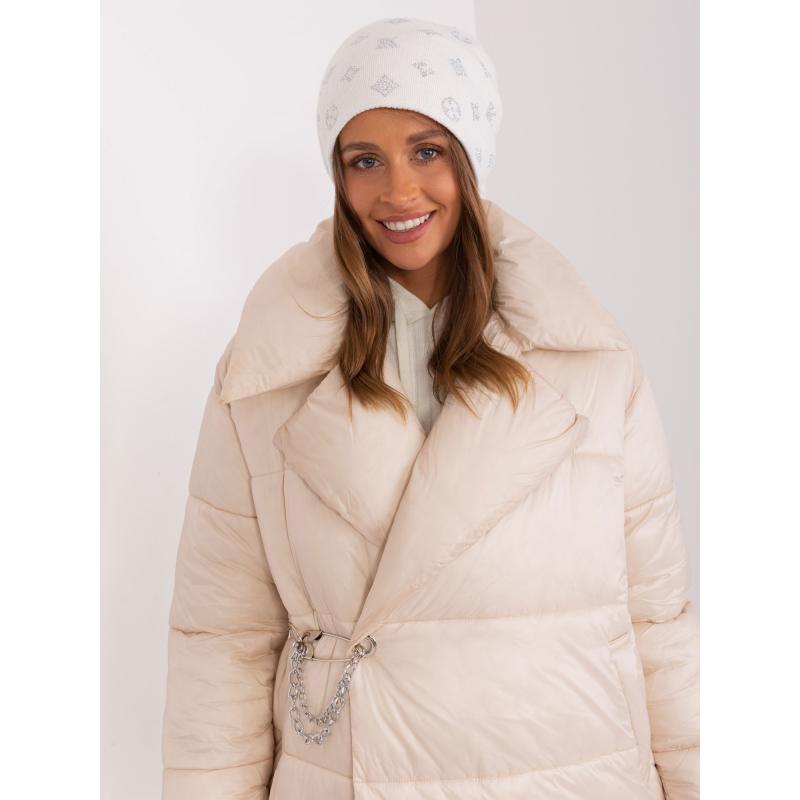 Dámská čepice s kamínky BAYR ecru