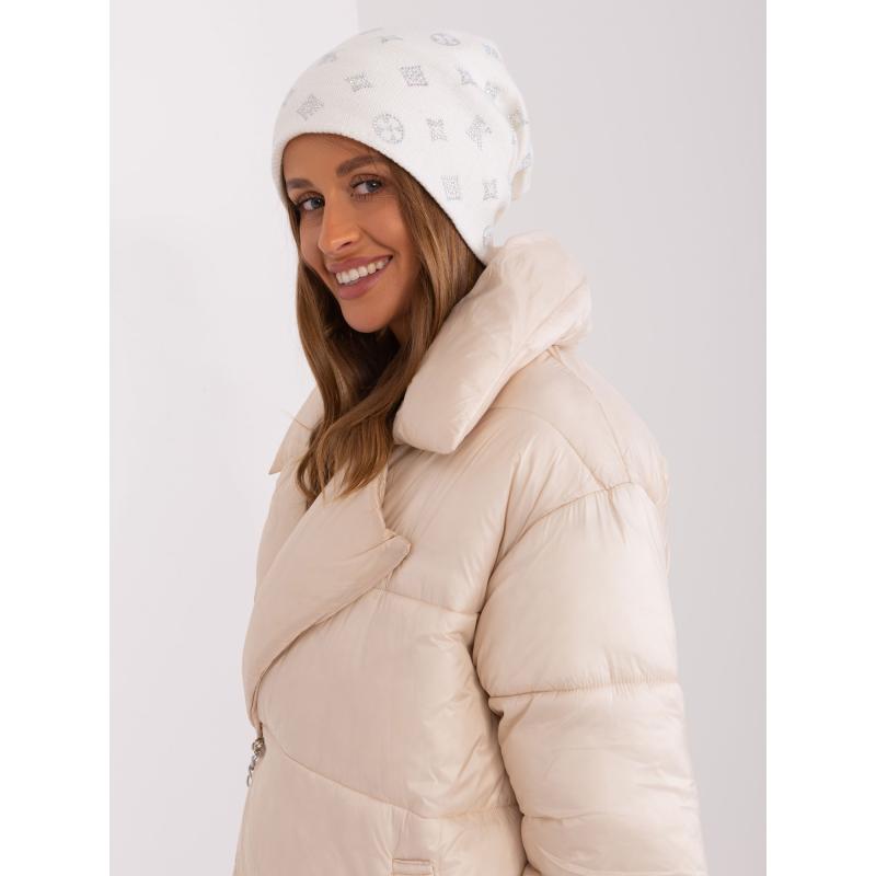 Dámská čepice s kamínky BAYR ecru