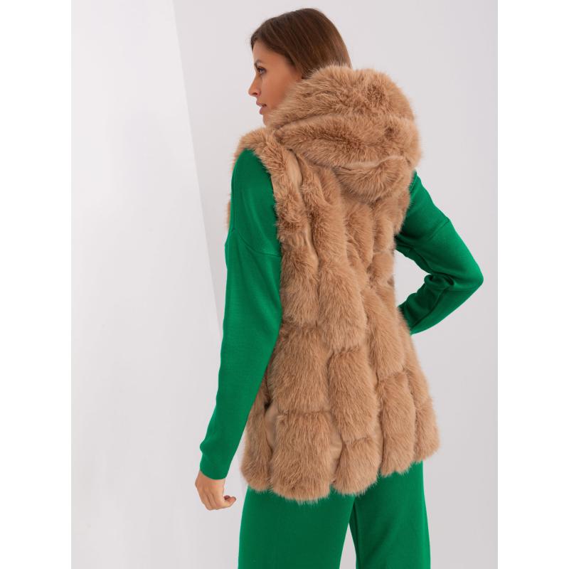 Dámská vesta s kožešinovou podšívkou TRUD hnědá 