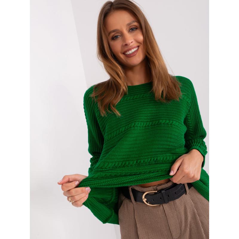 Dámský svetr s plédy ZIL zelený 