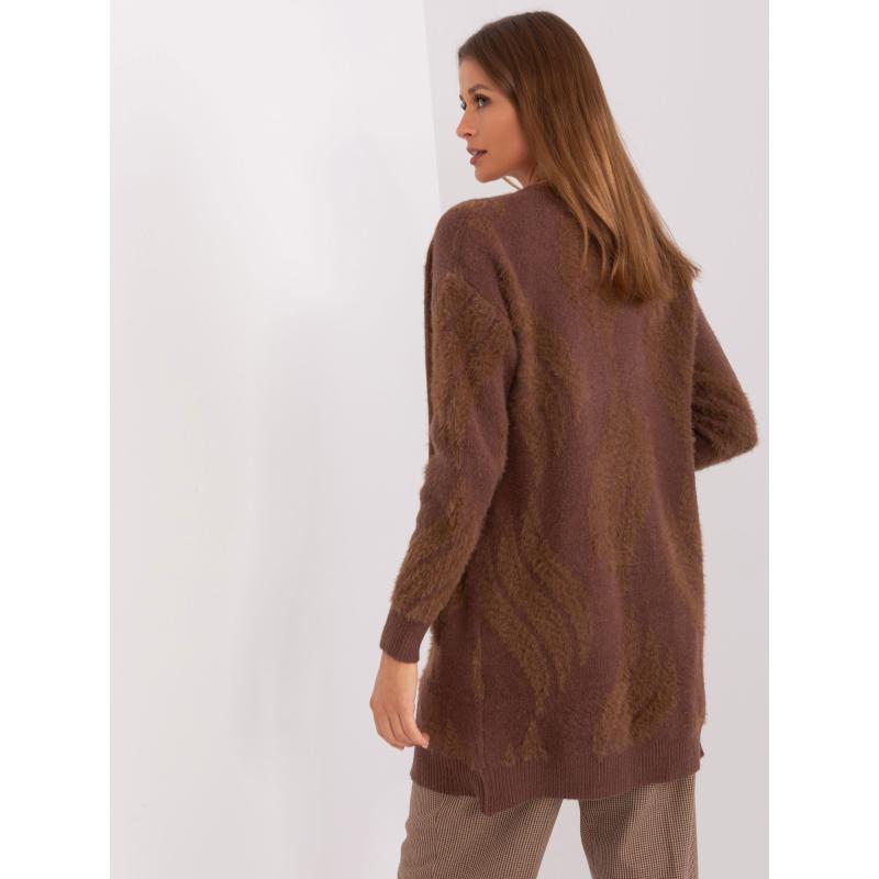 Dámský svetr s kapsami WEAD hnědý