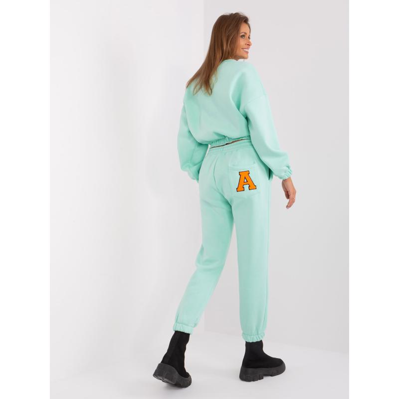 Dámská mikina s písmenem A mentolová a oranžová 