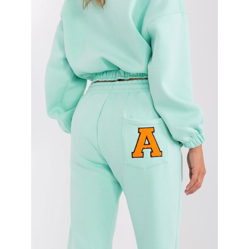 Dámská mikina s písmenem A mentolová a oranžová 