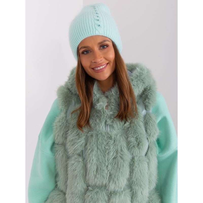 Dámská čepice s aplikací ORMT mátová 