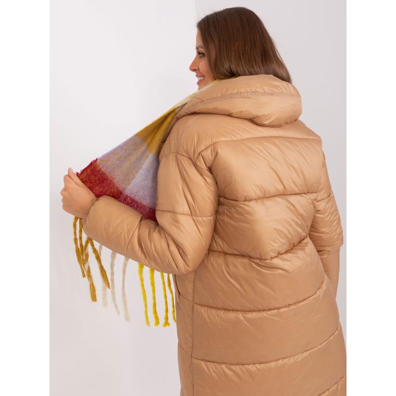 Dámska šatka so strapcami NALA žltá a bordová