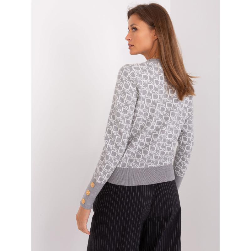 Dámský svetr s viskózou ALL šedobílý 