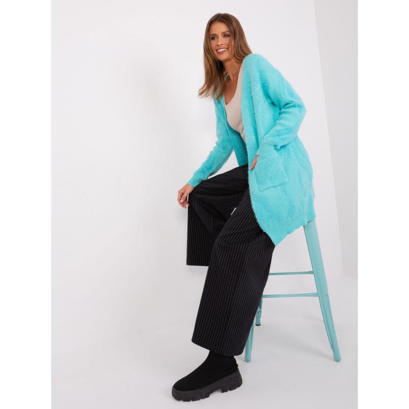 Dámský svetr vzorovaný RISZ mátový 