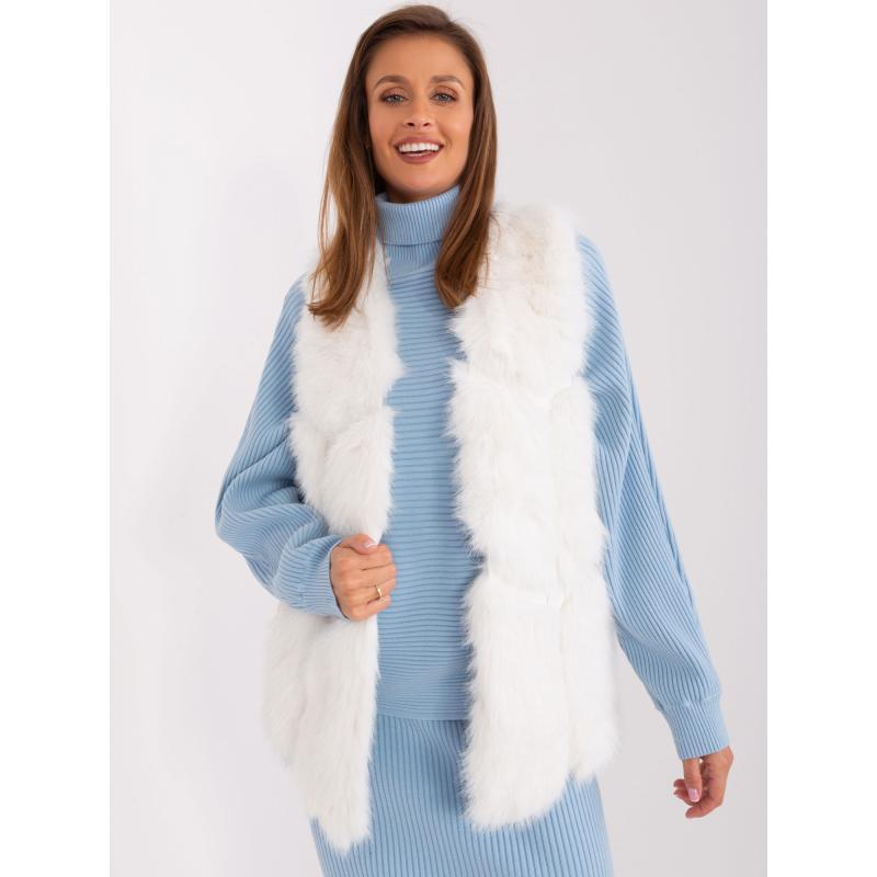 Dámská vesta s kožešinovou podšívkou OONE ecru