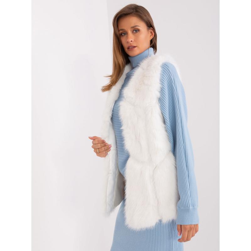 Dámská vesta s kožešinovou podšívkou OONE ecru