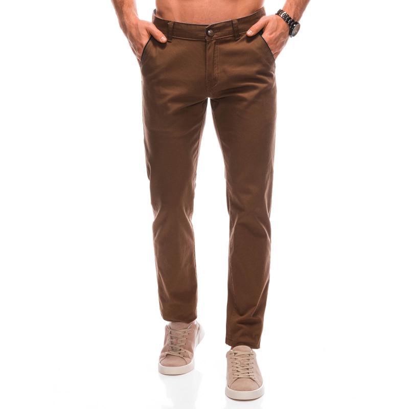 Pánske chino nohavice P1418 hnedé