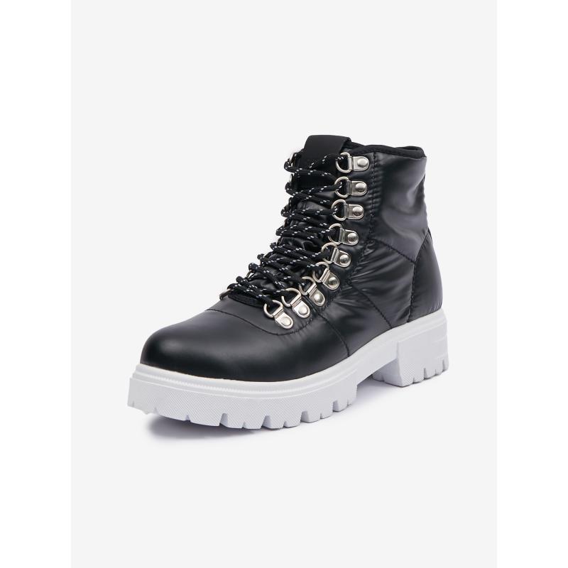 Čierne dámske zimné členkové topánky