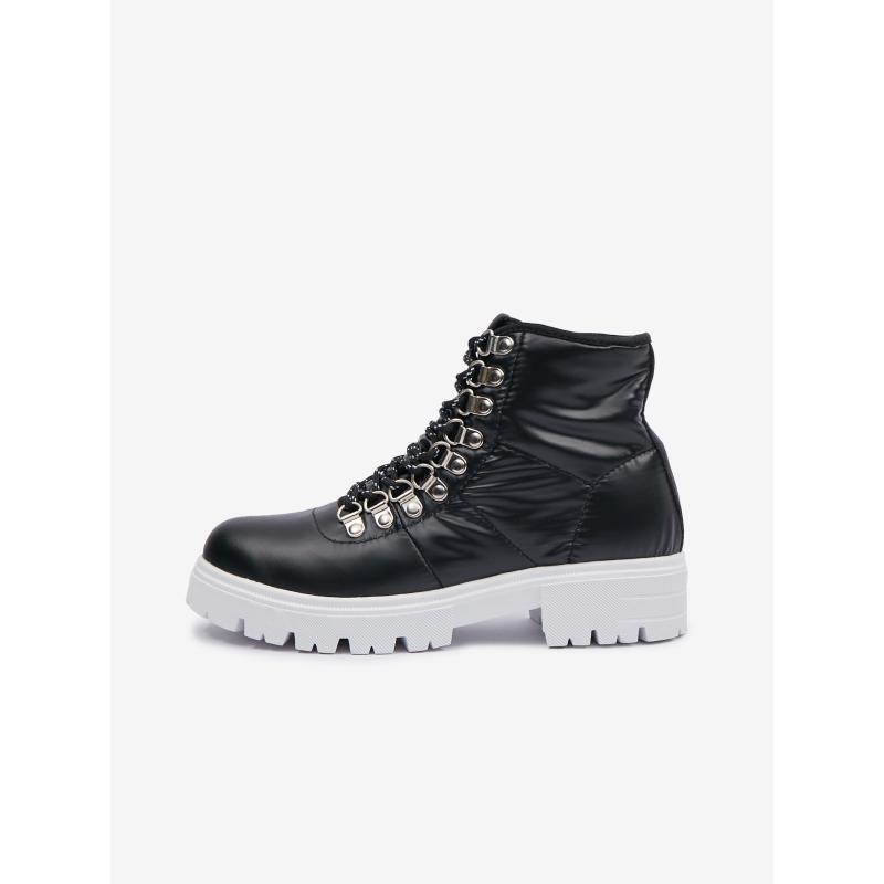 Čierne dámske zimné členkové topánky