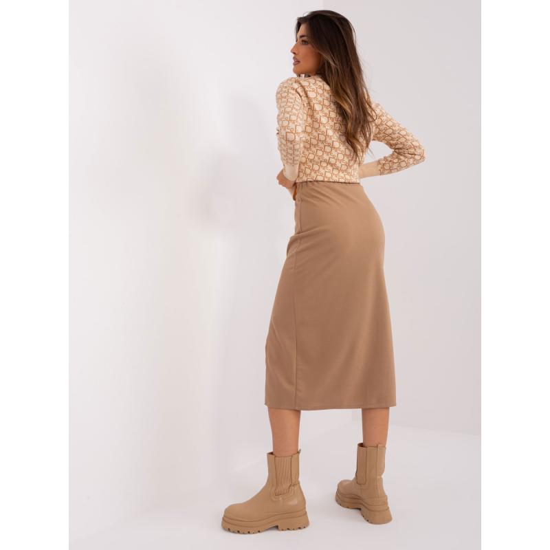 Dámská sukně s rozparkem GILA hnědá
