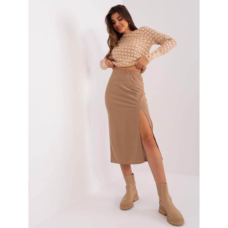 Dámská sukně s rozparkem GILA hnědá