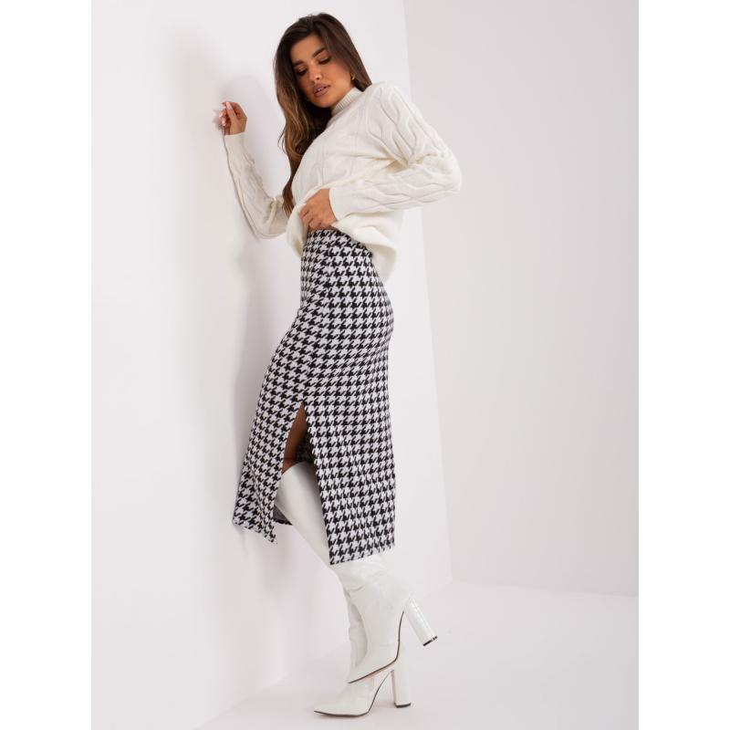 Dámská sukně s rozparky IBNE černobílá 