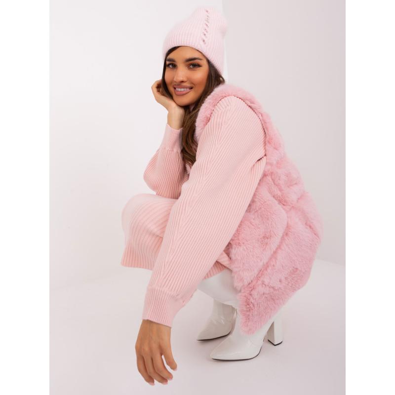 Női sapka LEKAH világos rózsaszín