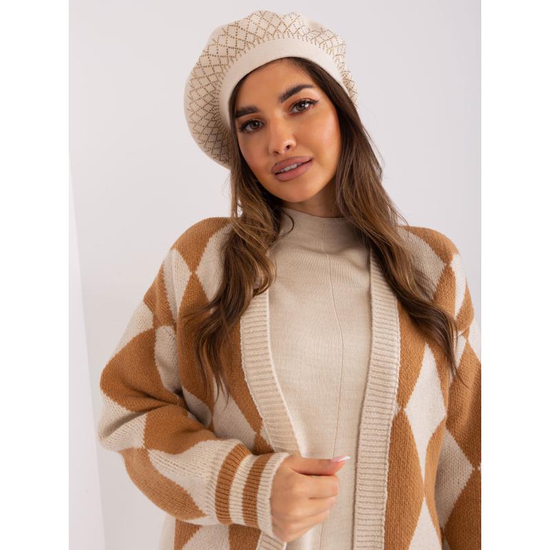 Dámský svetr s aplikací HAT světle béžový 