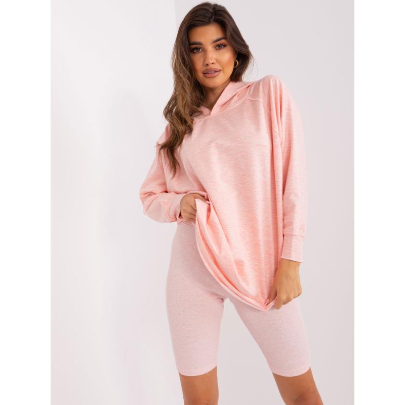 Dámská melanžová souprava MERA světle růžová