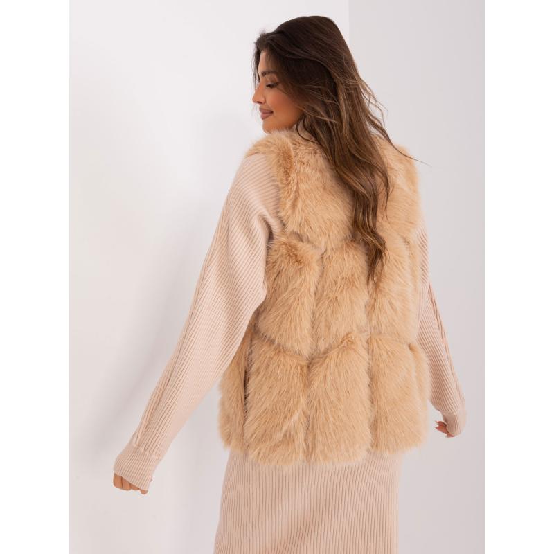 Dámská vesta s kožešinou RAI hnědé 