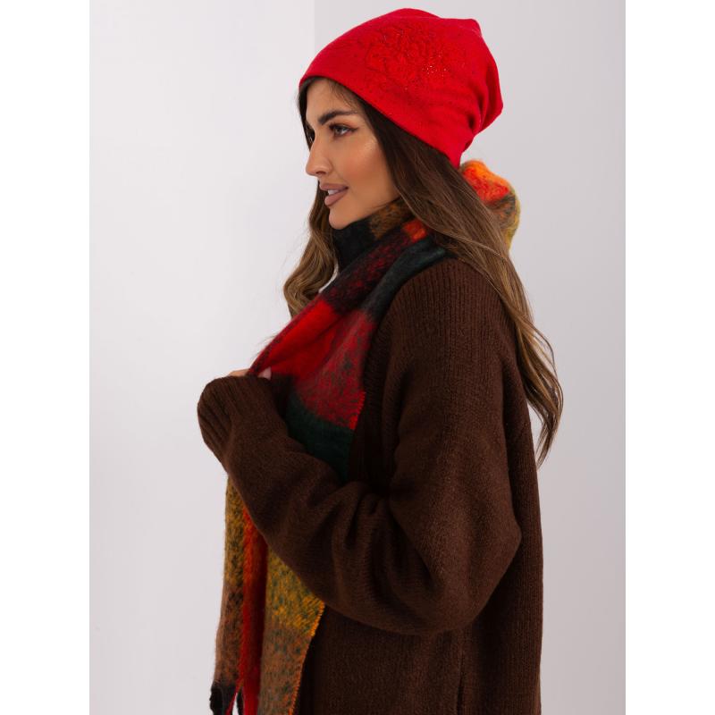 Dámská čepice s aplikacemi BIHA červená 