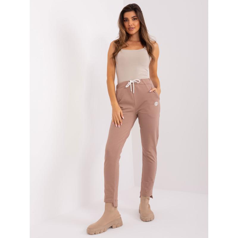 Dámské tepláky s vázáním NIMA tmavě béžové 