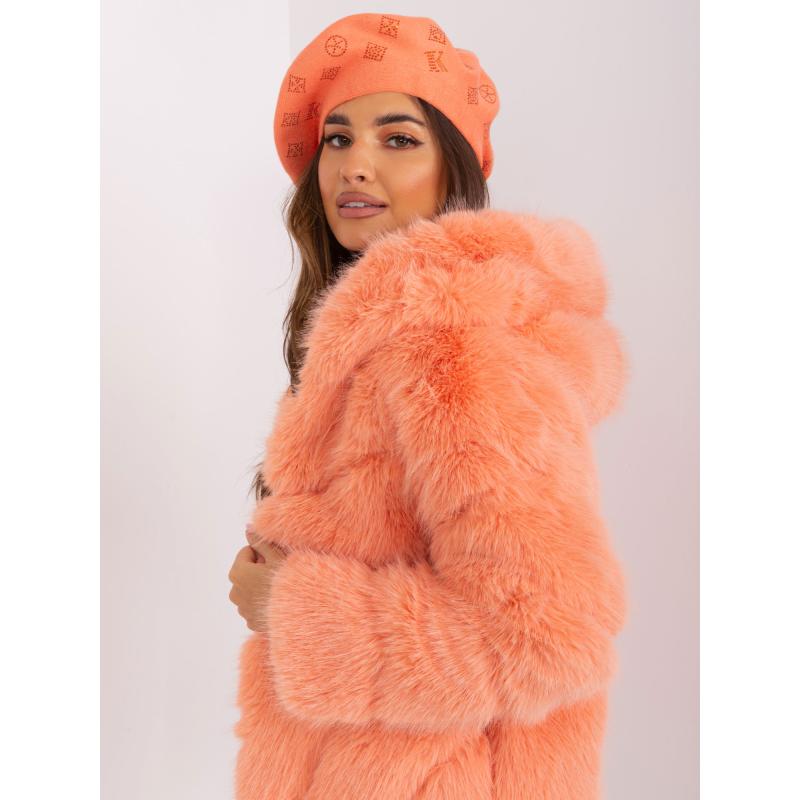 Női barett PARUAH applikációval barack színű