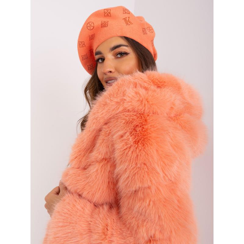 Női barett PARUAH applikációval barack színű