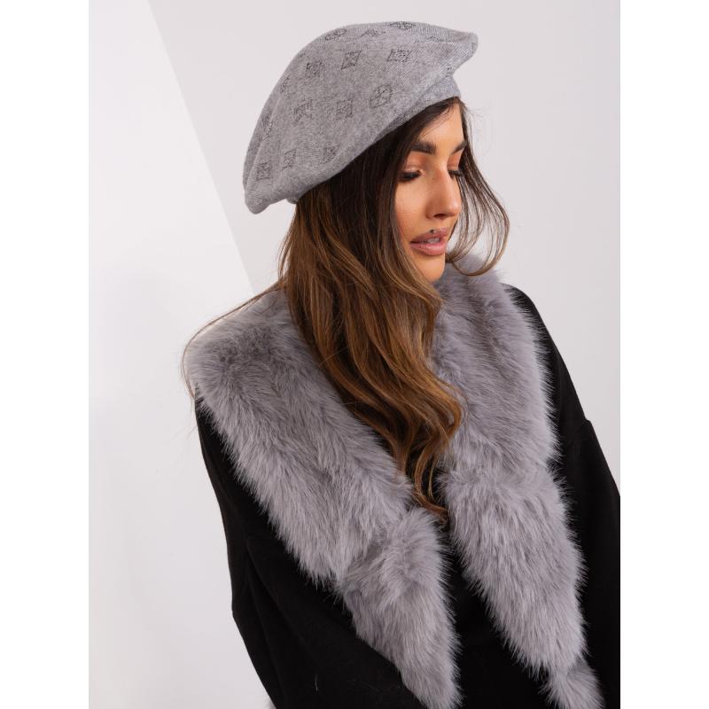 Dámska kašmírová baretka HAZAR sivá