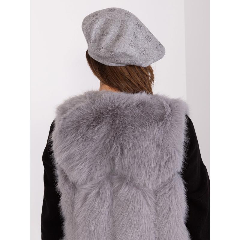 Dámska kašmírová baretka HAZAR sivá