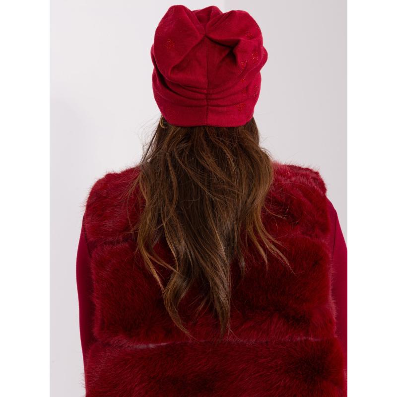 Női sapka strasszkövekkel SUSAH bordó