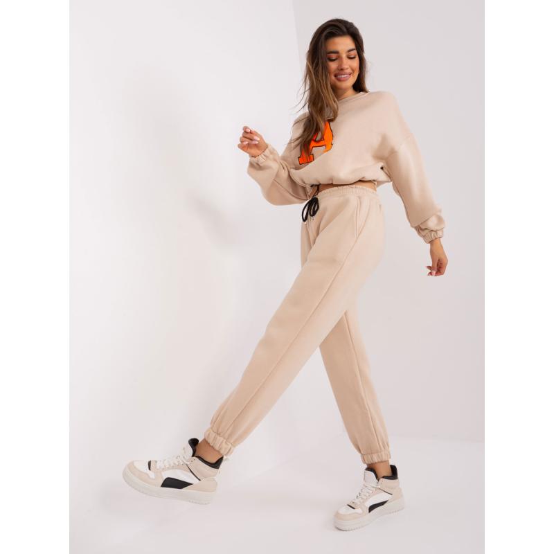 Női szett ZONKA foltokkal bézs és fluo narancs színben