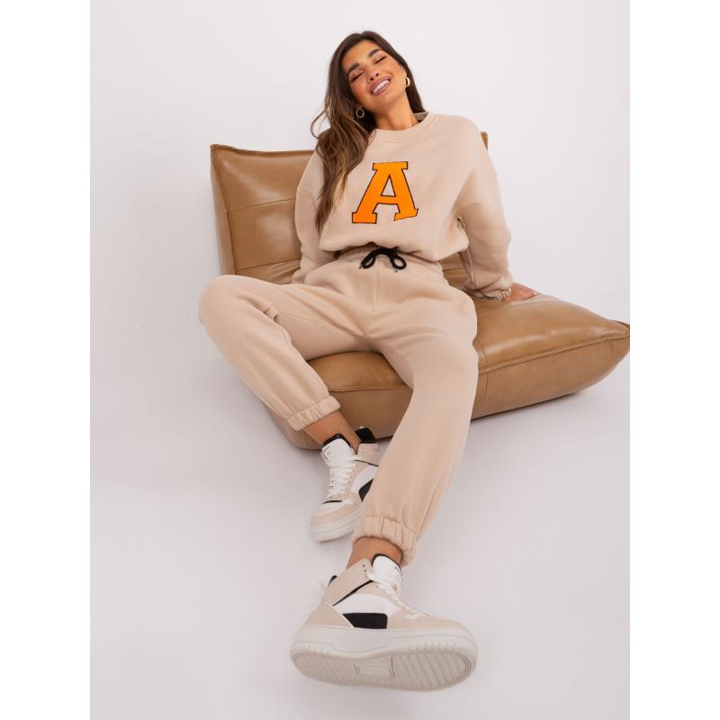 Női szett ZONKA foltokkal bézs és fluo narancs színben