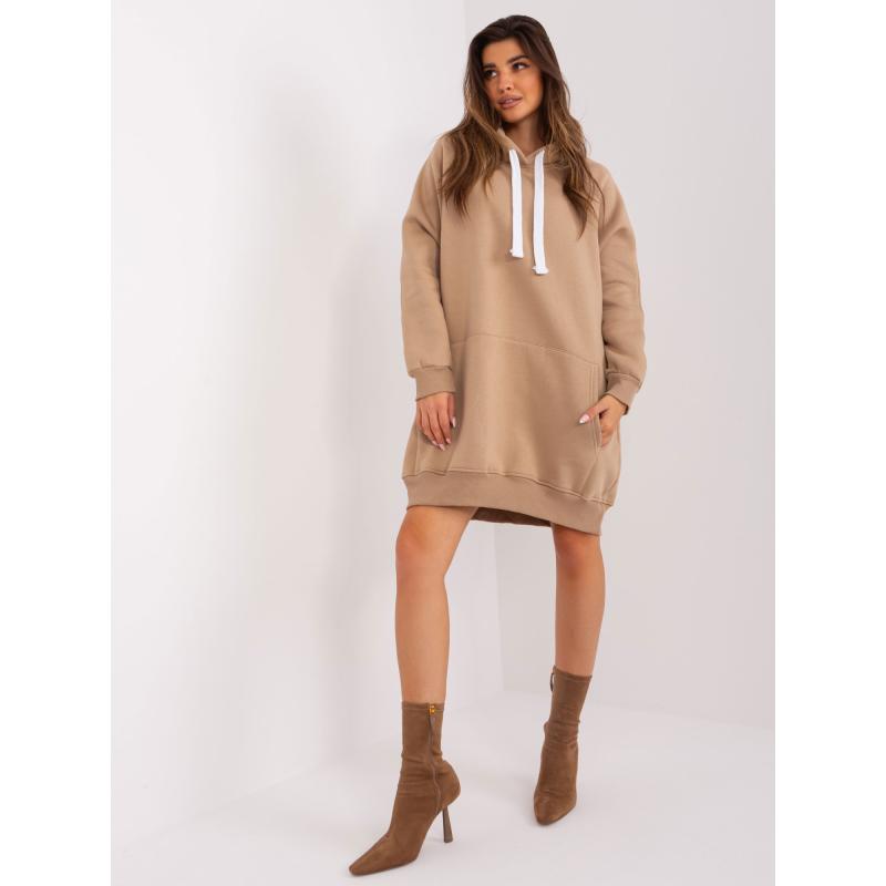 Dámská mikina s kapucí BABA tmavě béžová 