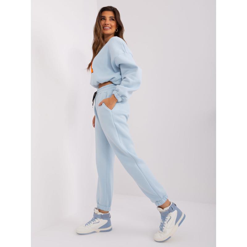 Dámská mikinová souprava JENDA světle modrá a fluo oranžová 