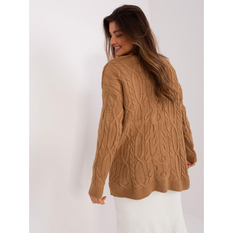 Női kockás pulóver LINA barna