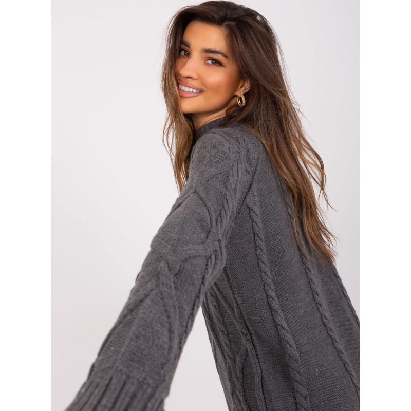 Női kockás kötött ruha BALU sötétszürke