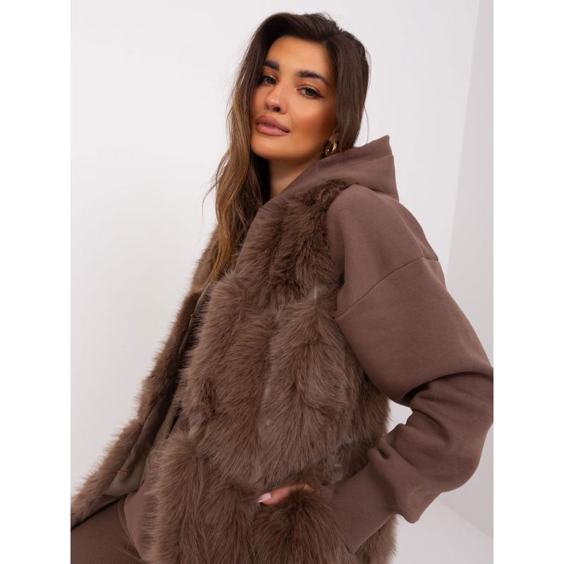 Dámská vesta s kapsami JINDRA hnědá 