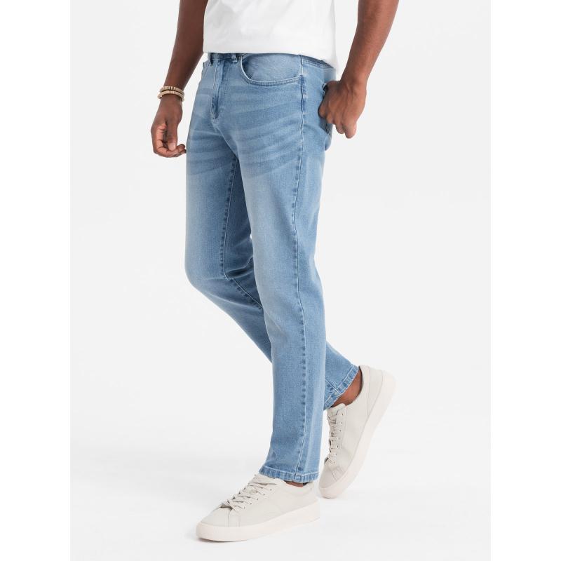 Pánske džínsové nohavice SLIM FIT svetlomodré
