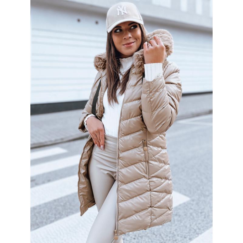 Dámská prošívaná bunda CRYSTAL béžová