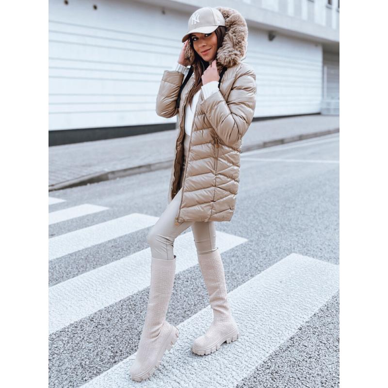 Dámská prošívaná bunda CRYSTAL béžová