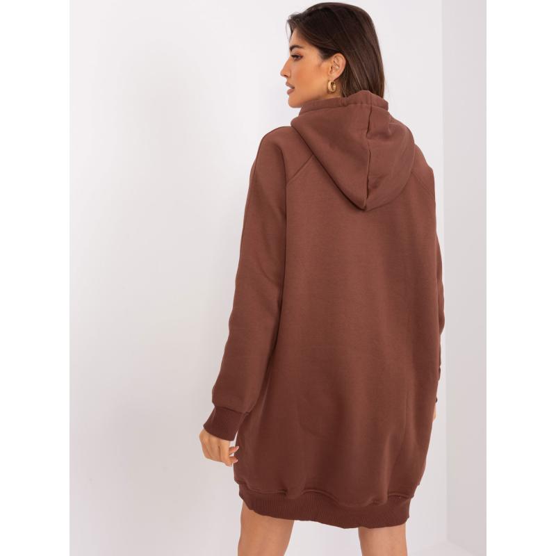 Dámská mikina basic s kapucí DAVIDA hnědá 