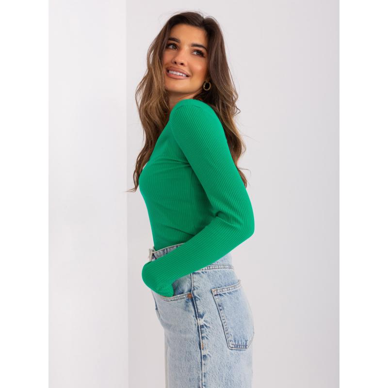 Női V-nyakú blúz SIMONA zöld