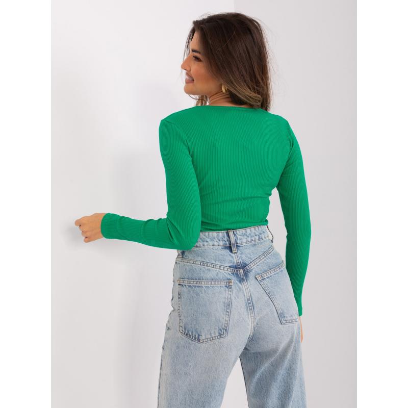 Női V-nyakú blúz SIMONA zöld