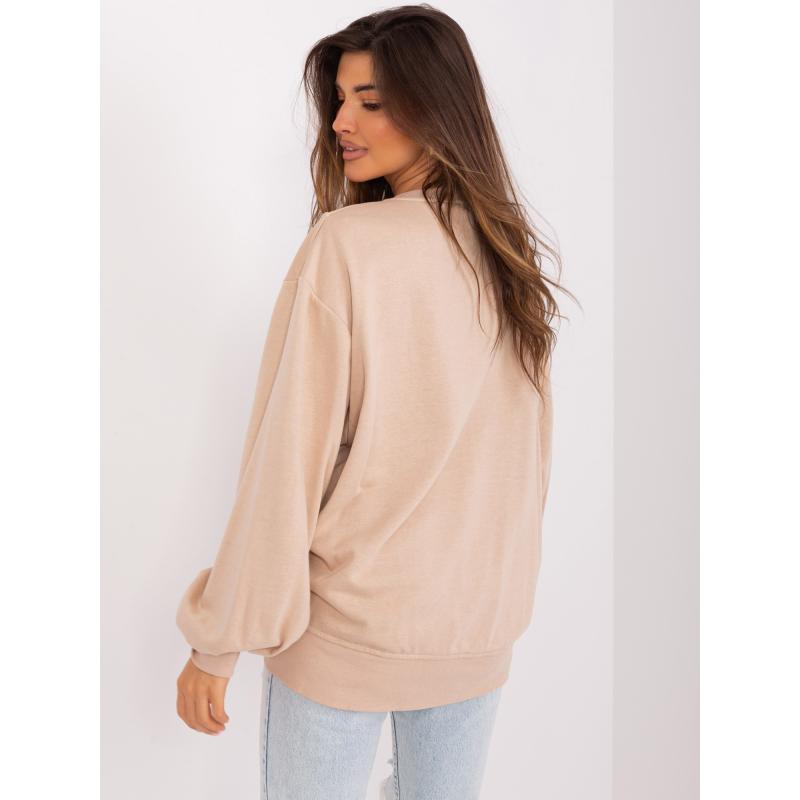 Dámská mikina oversize bez kapuce LORA béžová 