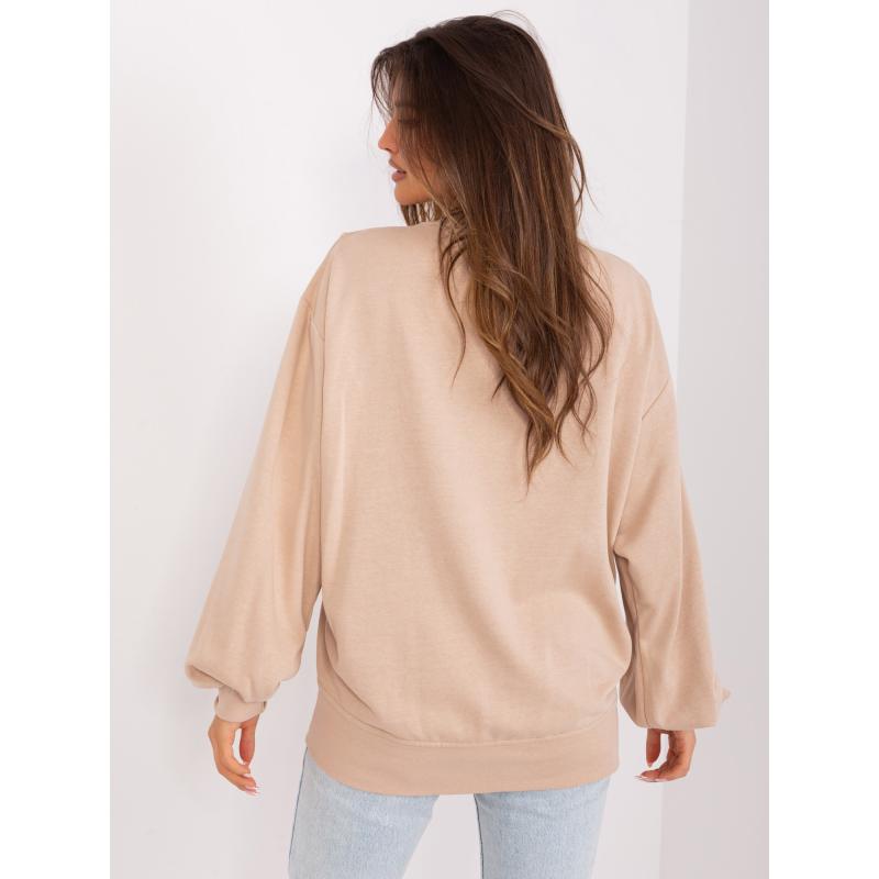 Dámská mikina oversize bez kapuce LORA béžová 