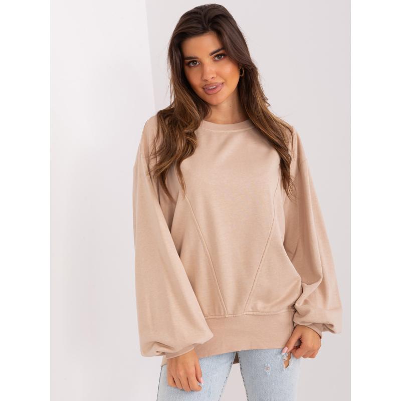 Dámská mikina oversize bez kapuce LORA béžová 