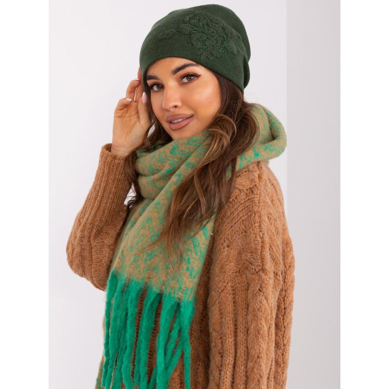 Dámska čiapka s kamienkami SIA khaki