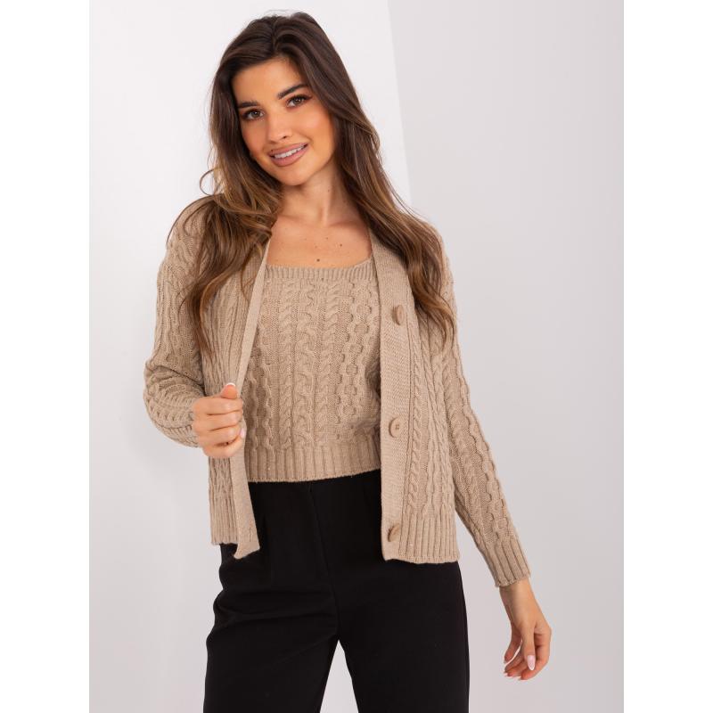 Dámský komplet GIA tmavě béžový 