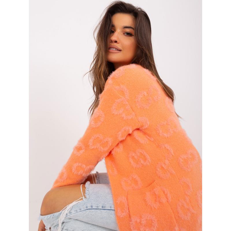 Női pulóver zsebekkel NICA narancssárga