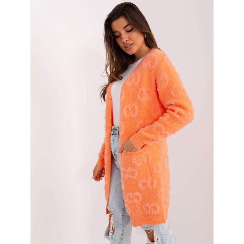 Női pulóver zsebekkel NICA narancssárga
